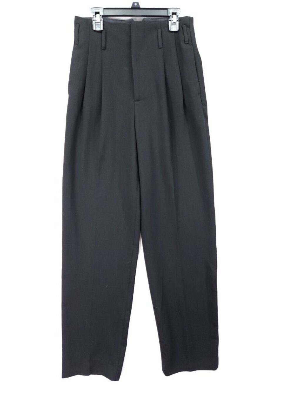 Zara High Rise Pleated Dress Pants Size XS 27x32 Black Minimalist Office Trouser